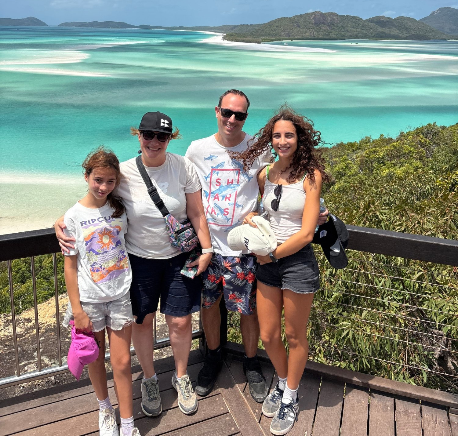 Familie Bieri am Whitehaven Beach, Australien